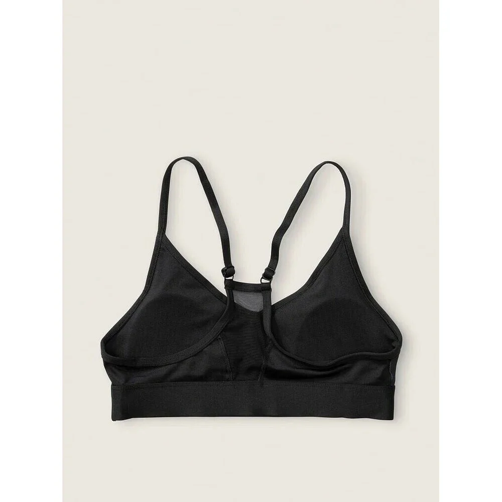 Vs Victorias Secret Pink Ultimate Lightly Lined Sports Bra Top Black Floral L - Picture 4 of 5